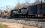 CSX Balcony Falls turn L206 leaves Lynchburg heading west.  ND Cabin in view